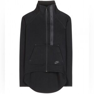 Nike Tech Fleece Moto Cape Sweater Small Black Full Zip High Neck Athletic Style